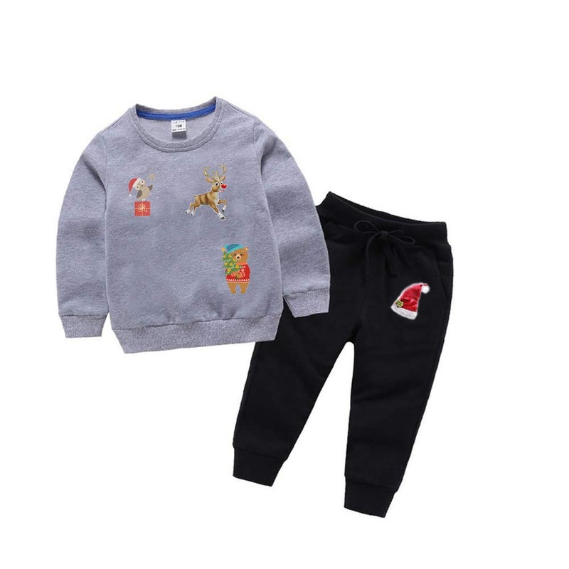 Adonisaon XMAS Patches Christmas Heat Transfer Iron on Appliques for Jackets T-Shirt Jeans Pillow Backpacks Clothes Decorations Sticker with Santa Claus Snowman Elk Animals Candies Trees Design 4PCS Party Favor - Image 2
